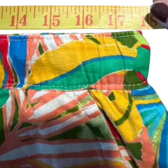 C&C California Womens XL 100% Linen Tropical Print Elastic Waist Shorts - Picture 4 of 7